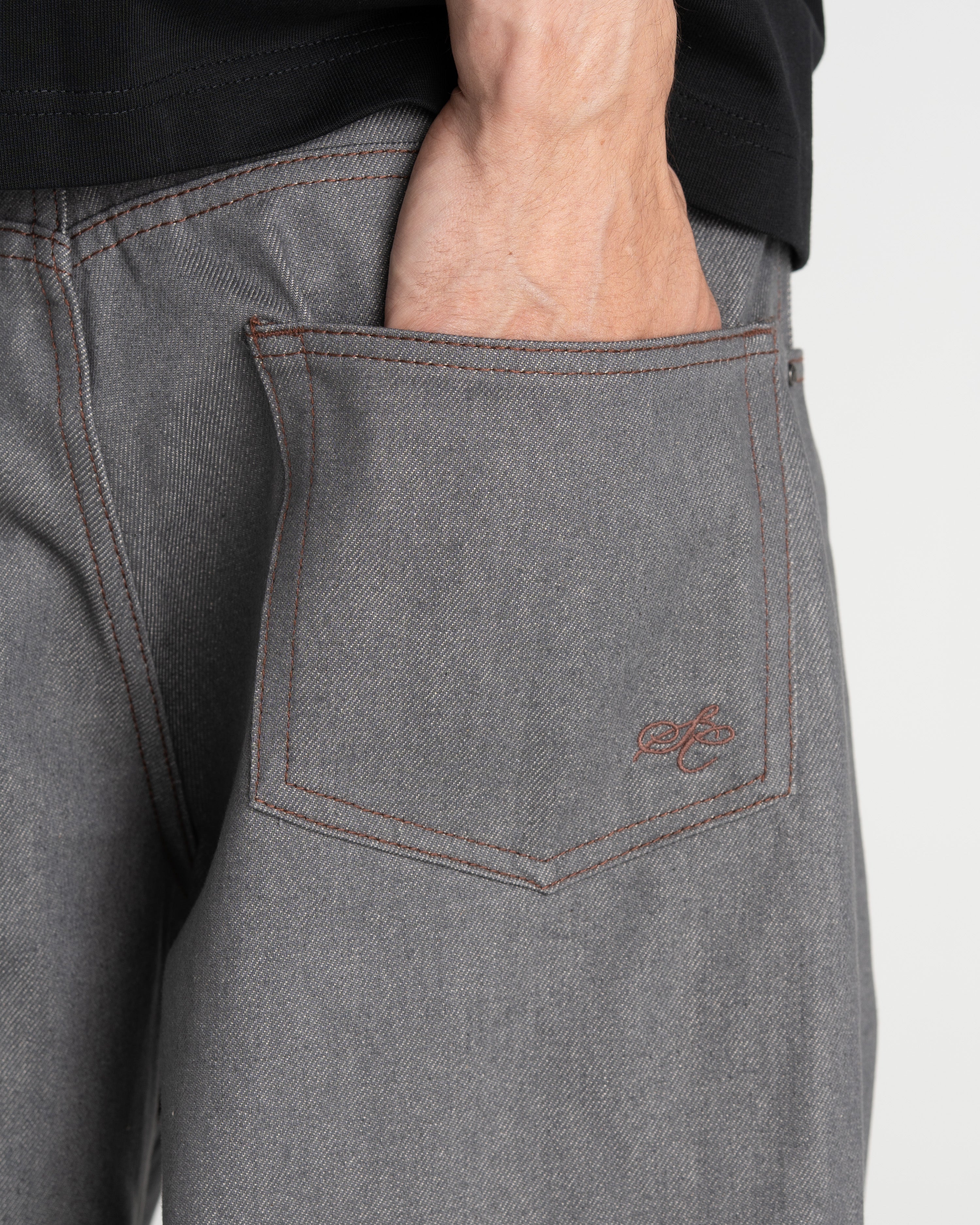 Raw Selvedge Denim Jeans grey